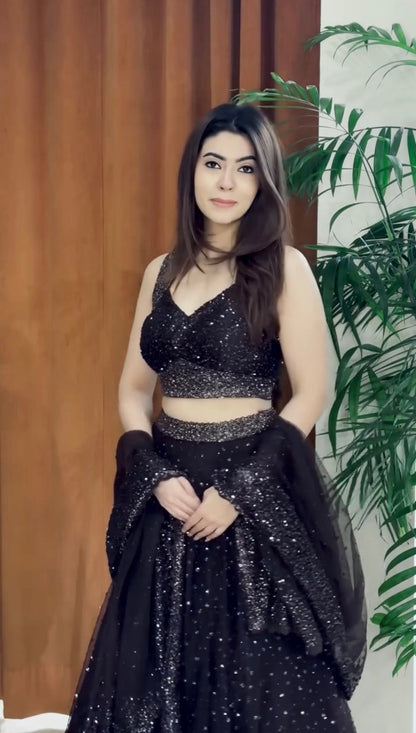 Nyra Net Sequins Zari Lehenga Choli
