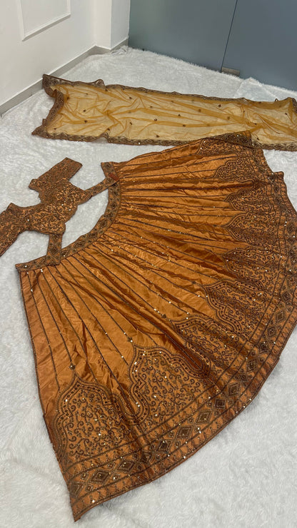 Aarohi Satin Silk Lehenga – Timeless Elegance with Modern Grace