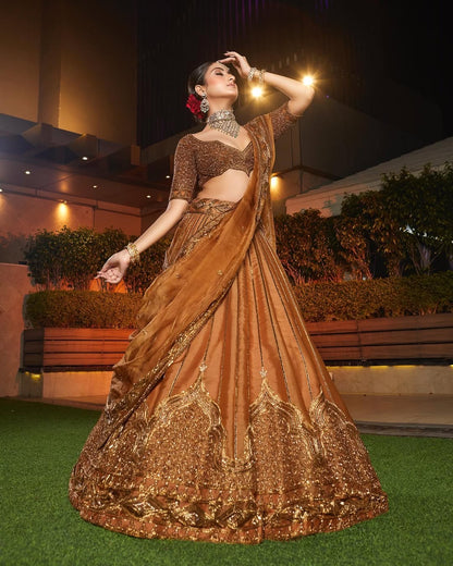 Aarohi Satin Silk Lehenga – Timeless Elegance with Modern Grace