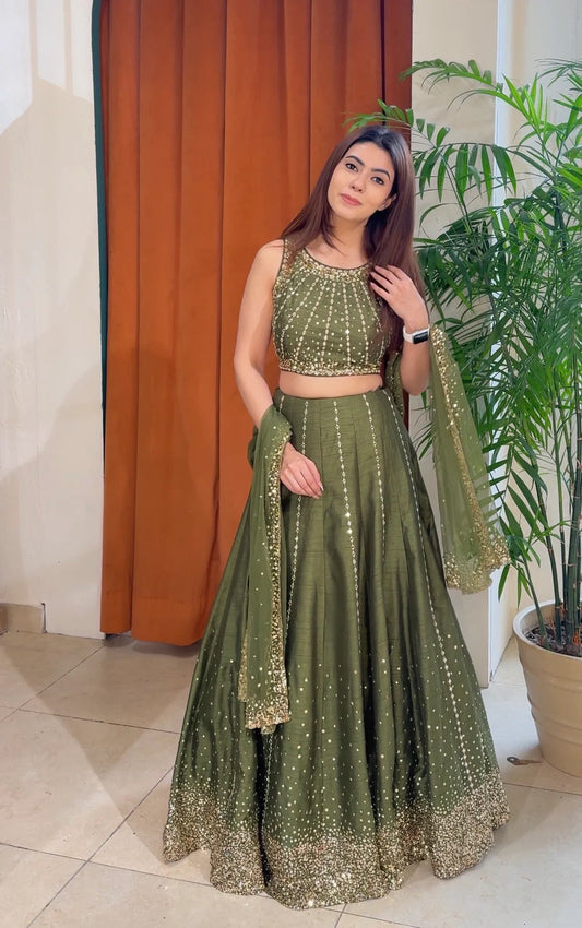 Elvira Thai Silk Sequins Lehenga Choli