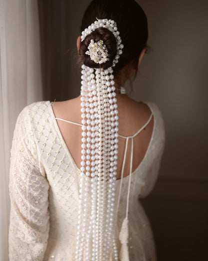 Alya White Georgette Sequins Embroidered Suit Set