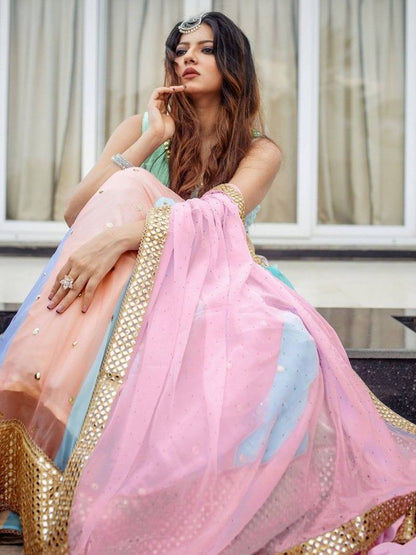 Pranika Multicolour Sequins Mirror Work Lehenga Set