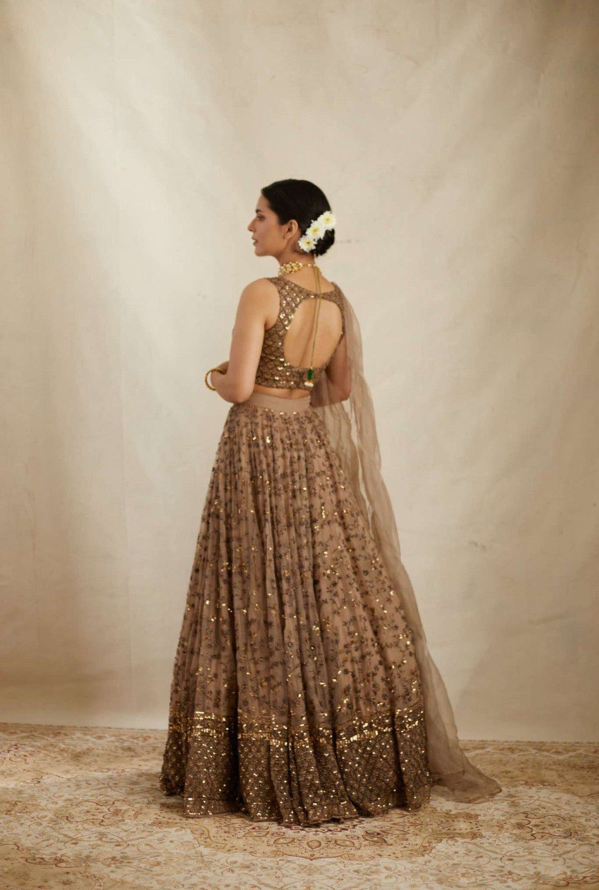 Ishita Net Sequins & Zari Embroidery Lehenga Choli