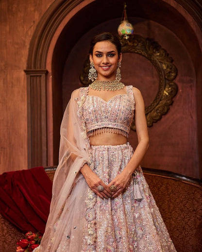 Zareen Faux Georgette Thread & Coding Embroidered Lehenga Choli