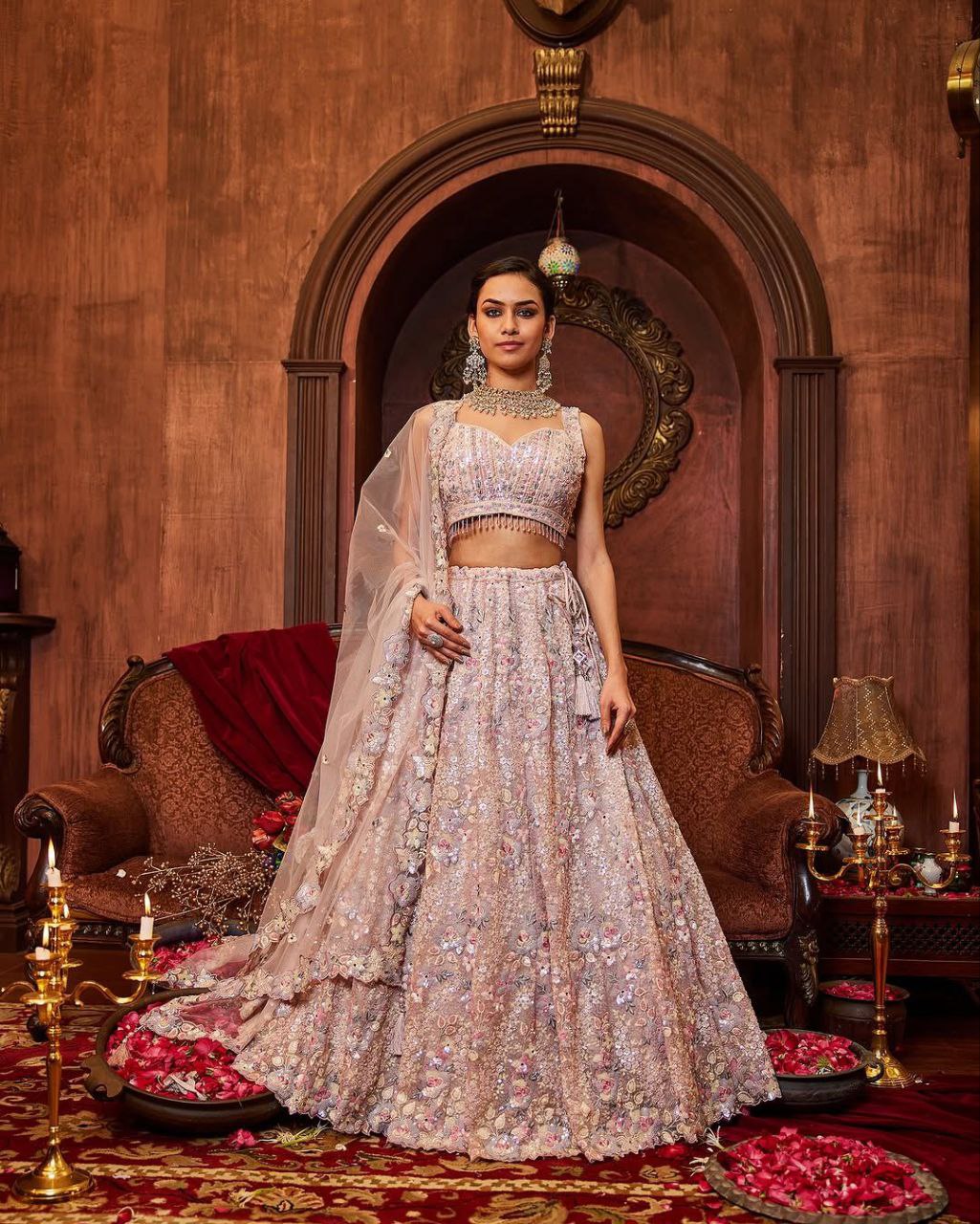 Zareen Faux Georgette Thread & Coding Embroidered Lehenga Choli