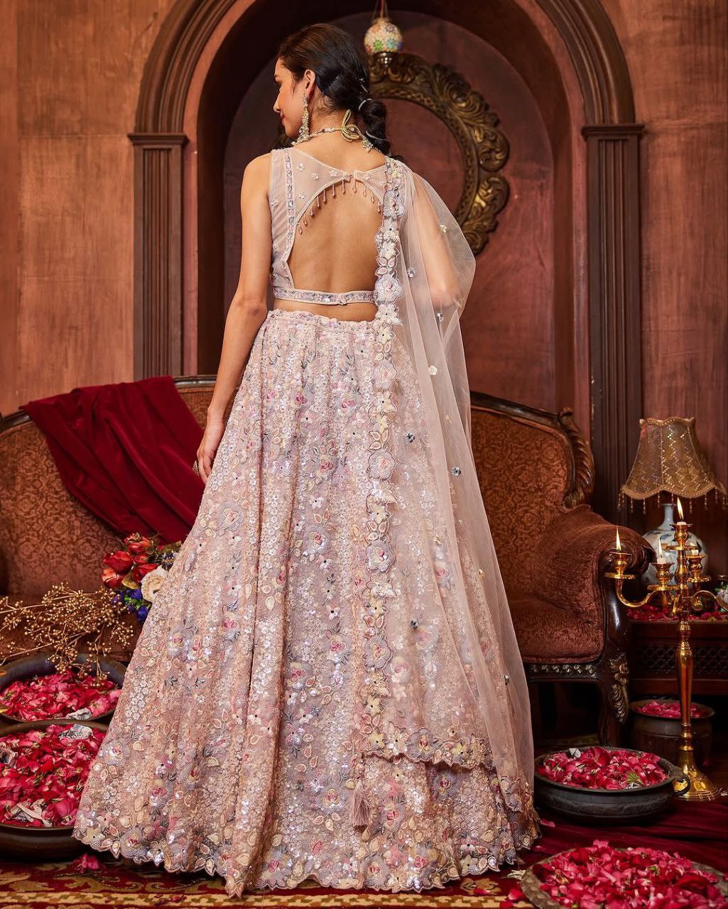 Zareen Faux Georgette Thread & Coding Embroidered Lehenga Choli