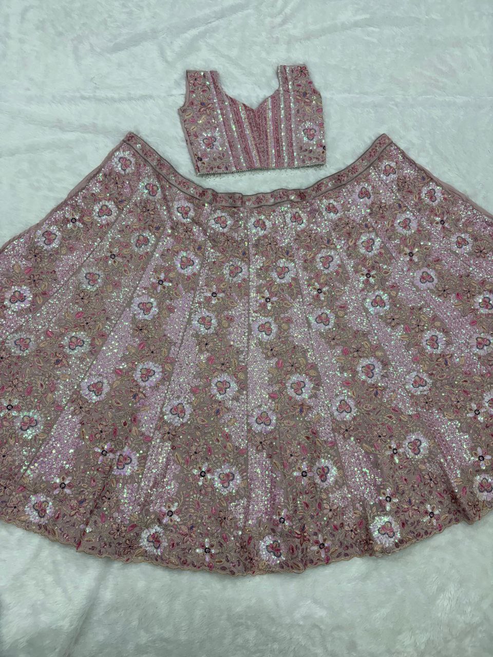Zareen Faux Georgette Thread & Coding Embroidered Lehenga Choli