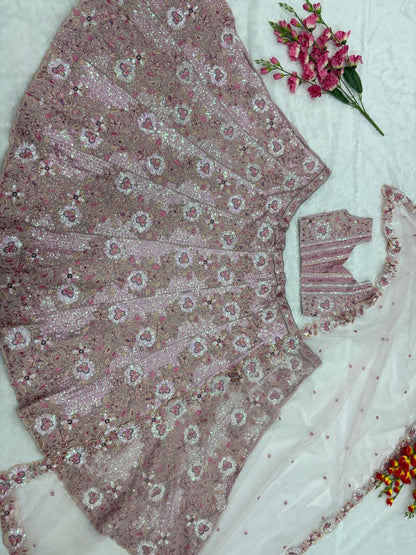 Zareen Faux Georgette Thread & Coding Embroidered Lehenga Choli