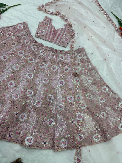 Zareen Faux Georgette Thread & Coding Embroidered Lehenga Choli