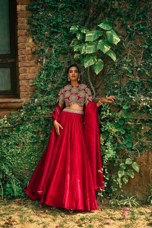 Vanya Roman Silk Sequins & Dori Work Lehenga Choli