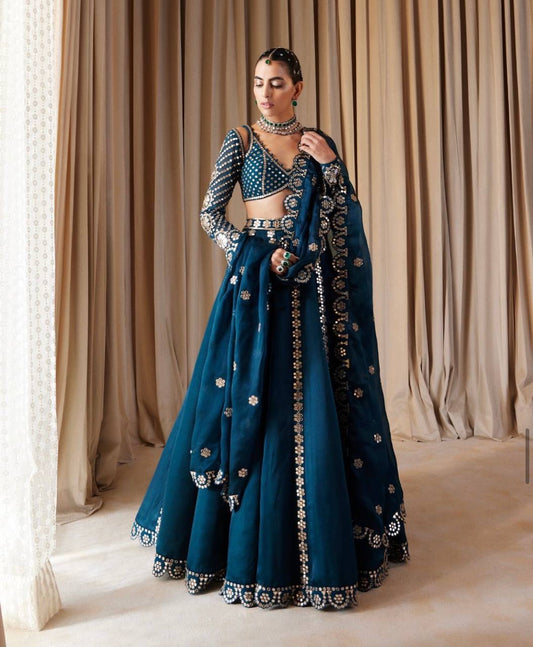 Tharunika Malai Silk Embroidered Lehenga Choli with Dupatta