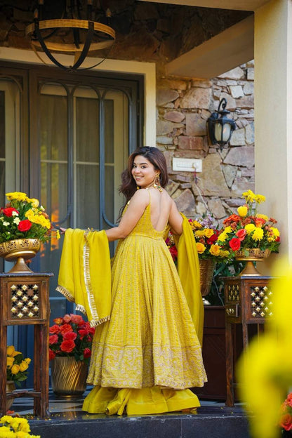 Liyana Zari Sequins Organza Sharara Set