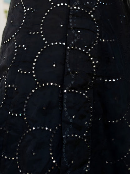 Trishika Black Organza Net Sequins And Thread Embroidered Lehenga Choli