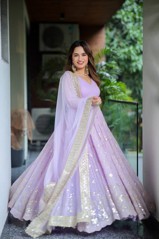 Divisha Purple Anarkali Suit Set