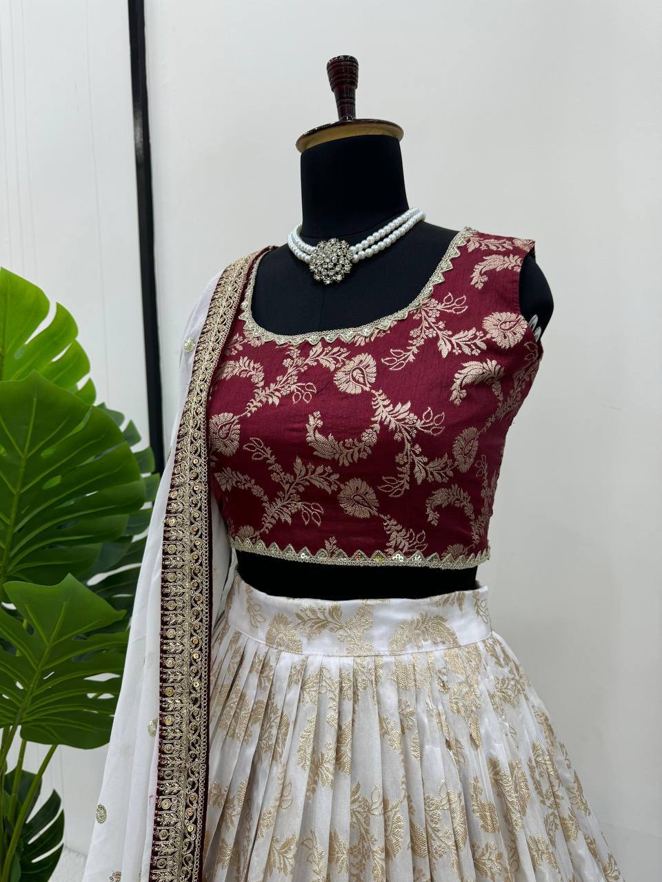 Kashmira Jacquard Sequins Embroidered Lehenga Choli