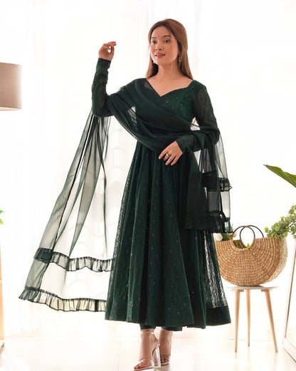 Rang-e-Hariyali Lucknowi Sequence Anarkali Set