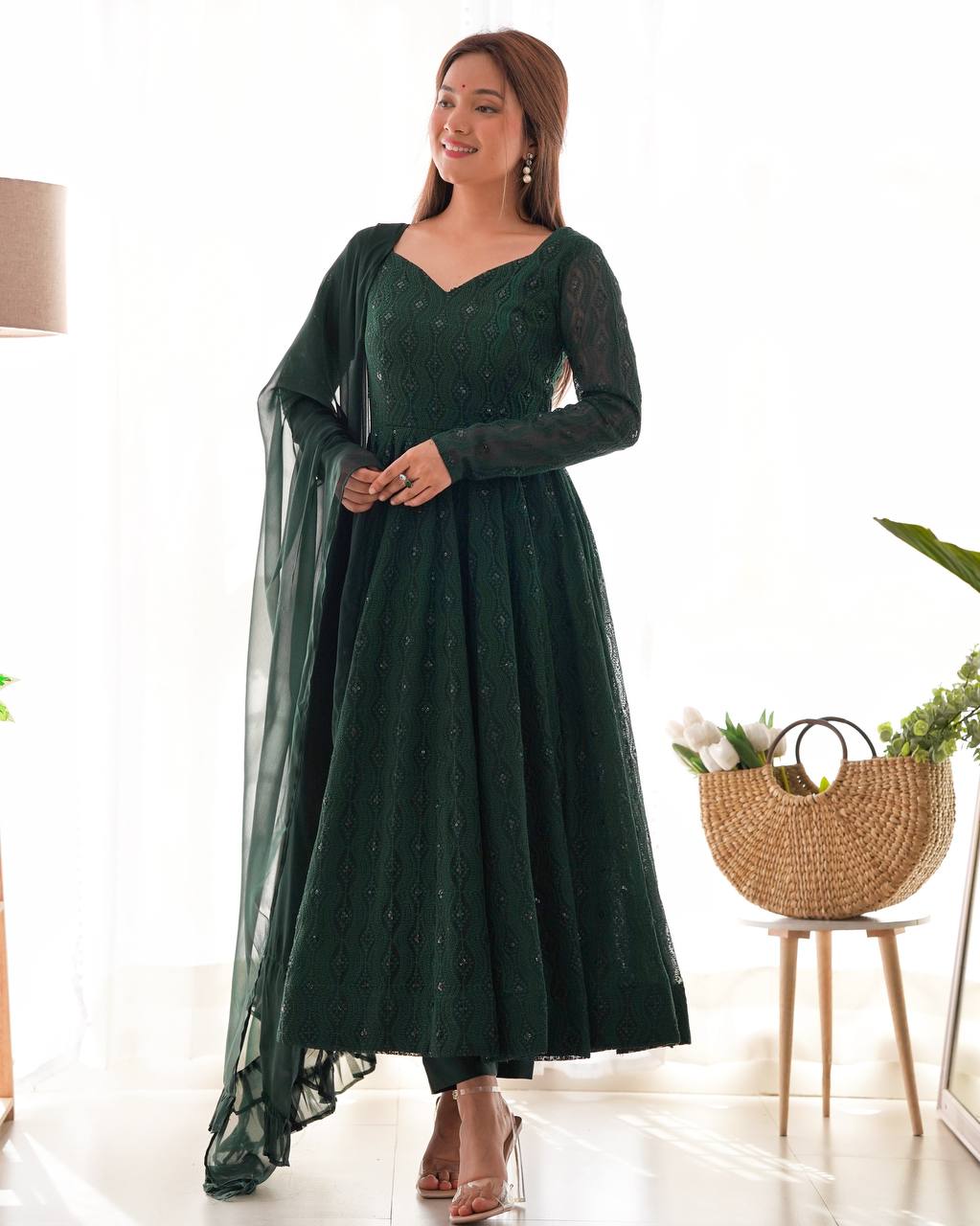Rang-e-Hariyali Lucknowi Sequence Anarkali Set