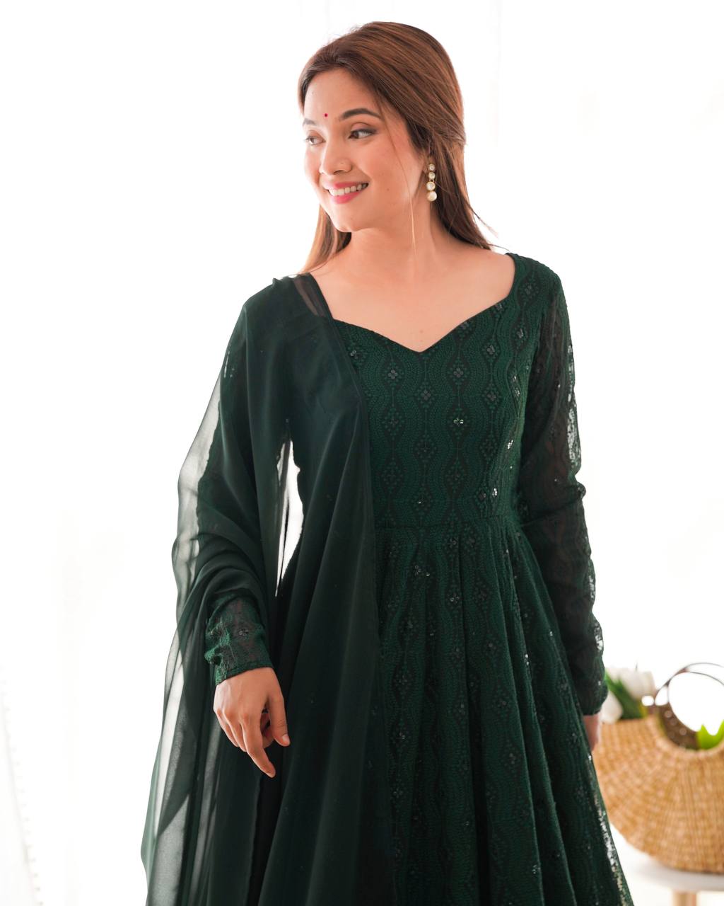 Rang-e-Hariyali Lucknowi Sequence Anarkali Set