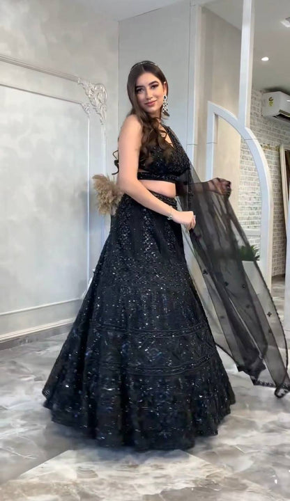 Janaki Net Lehenga Set with Dori & Sequins