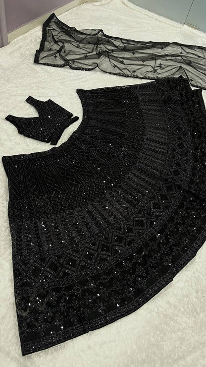 Janaki Net Lehenga Set with Dori & Sequins