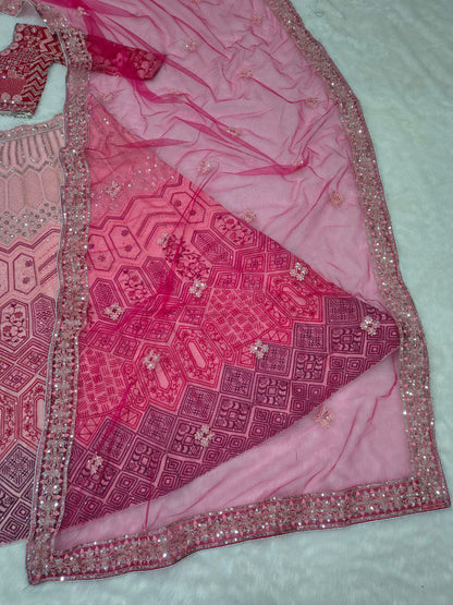 Ruhani Georgette Thread & Coding Embroidered Lehenga Choli
