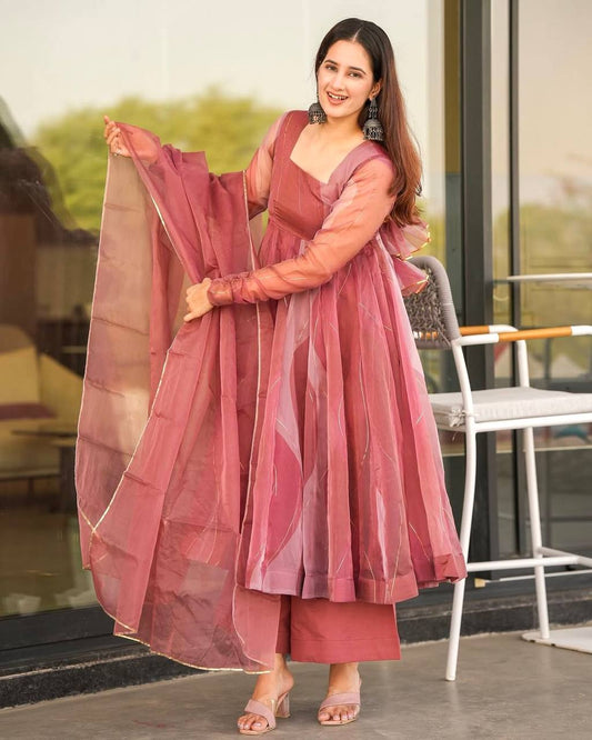 Zaria Organza Foil Gown Set