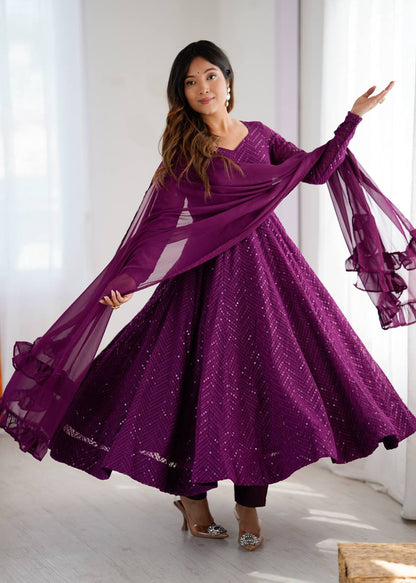 Raag-e-Jamuni Lucknowi Sequence Anarkali Set