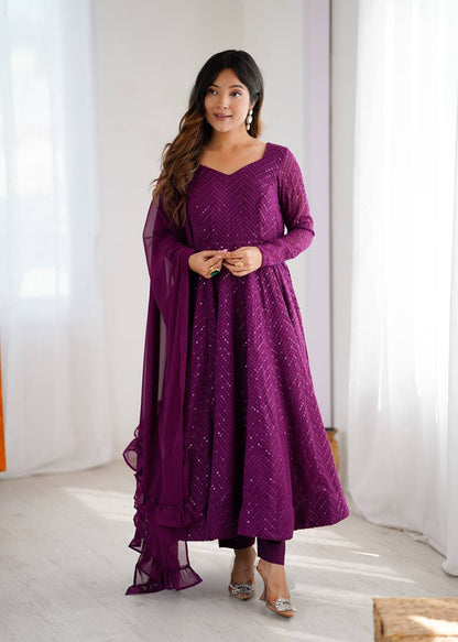 Raag-e-Jamuni Lucknowi Sequence Anarkali Set