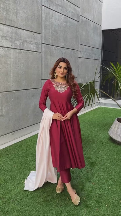 The Imperial Kesariya NC Silk Anarkali