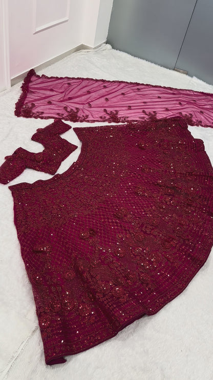 Aarvika Wedding Special Embroidered Net Lehenga Choli