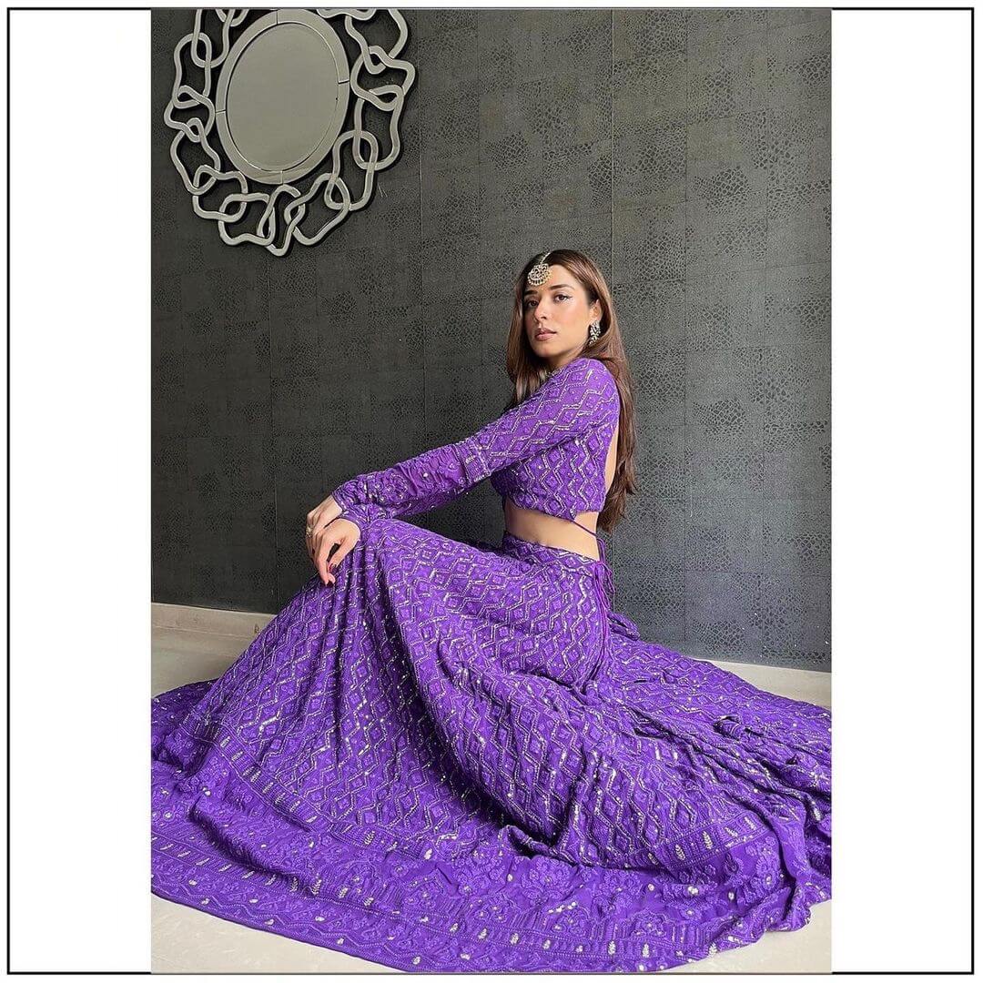 New Purple Chikankari Work Lehengha Choli