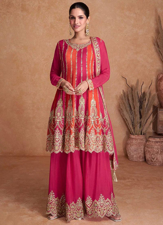 Premium Chinon Embrodairy Work Sharara